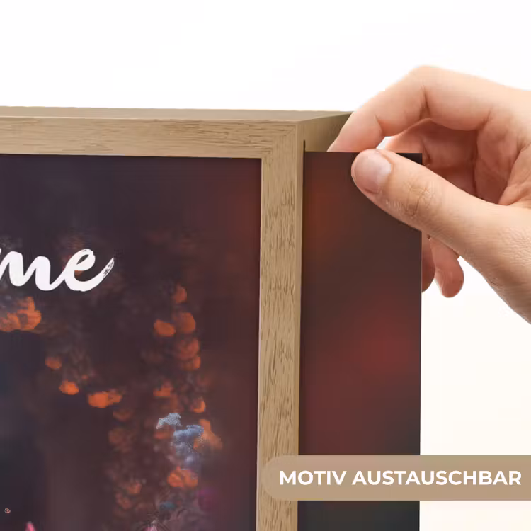 Paard - Bloemen - Paars - Oranje - Dieren Light Box met batterij (Wandlamp kind) middel -USP_websiteprintDE