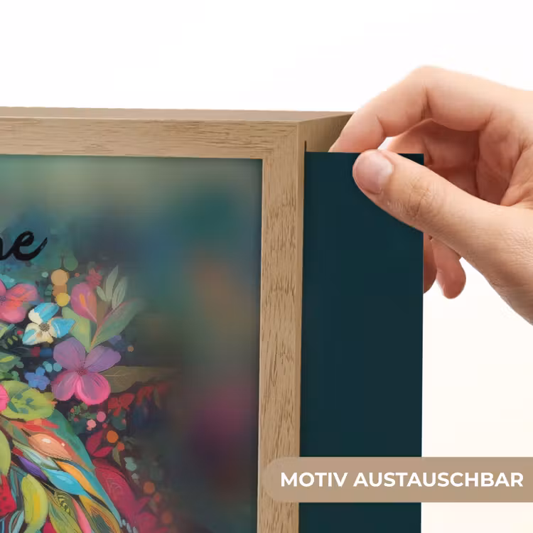 Paard - Bloemen - Schilderij - Natuur - Verf Light Box met batterij (Wandlamp kind) middel -USP_websiteprintDE
