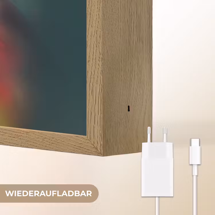 Paard - Bloemen - Schilderij - Natuur - Verf Light Box met batterij (Wandlamp kind) middel -USP_websiteoplaadbaarDE