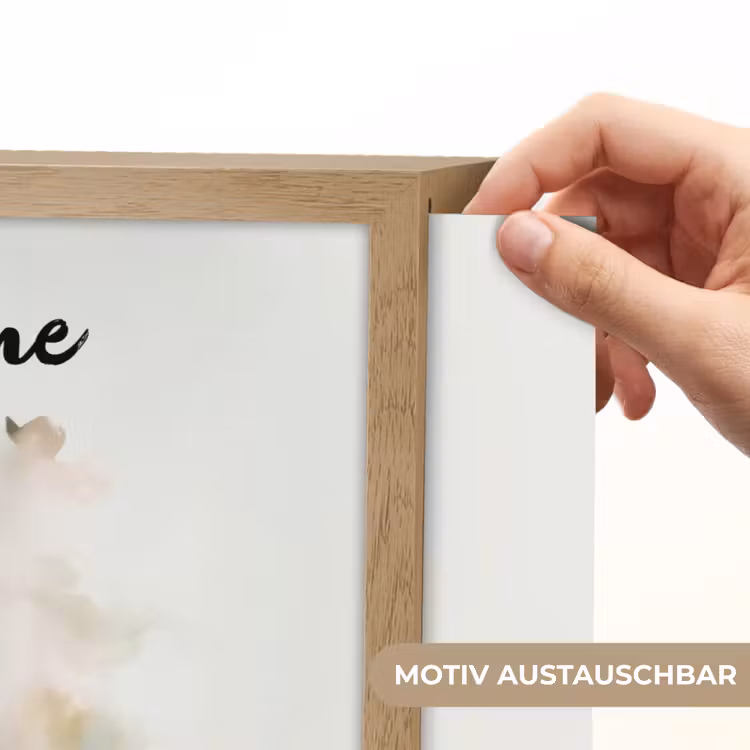 Paard - Bloemen - Natuur - Waterverf - Dieren Light Box met batterij (Wandlamp kind) middel -USP_websiteprintDE