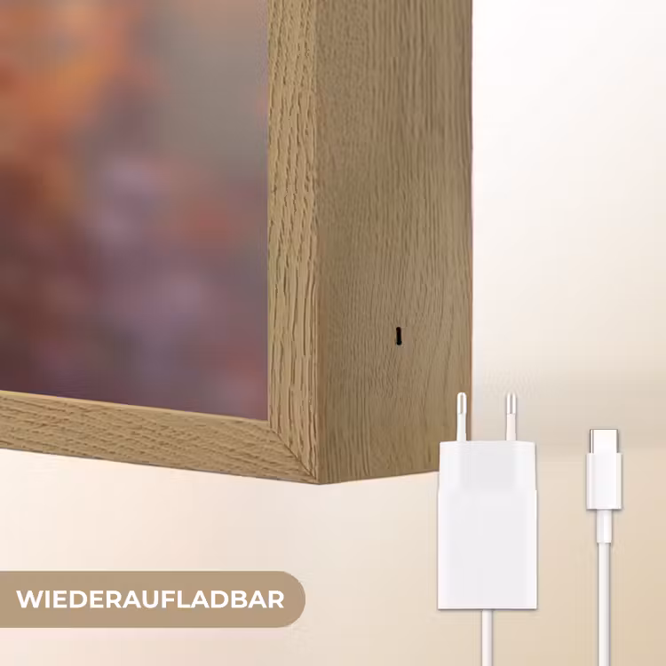 Paard - Bloemen - Natuur - Paars - Dieren Light Box met batterij (Wandlamp kind) middel -USP_websiteoplaadbaarDE