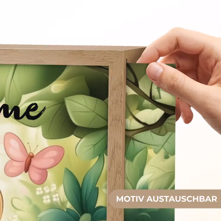 Paard - Bloemen - Vlinders Light Box met batterij (Wandlamp kind) middel -USP_websiteprintDE