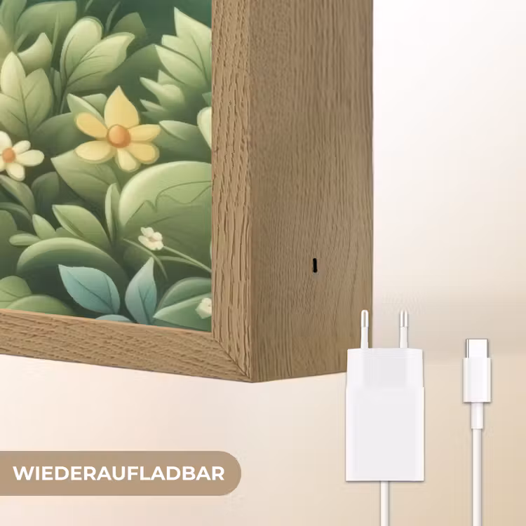 Paard - Bloemen - Vlinders Light Box met batterij (Wandlamp kind) middel -USP_websiteoplaadbaarDE