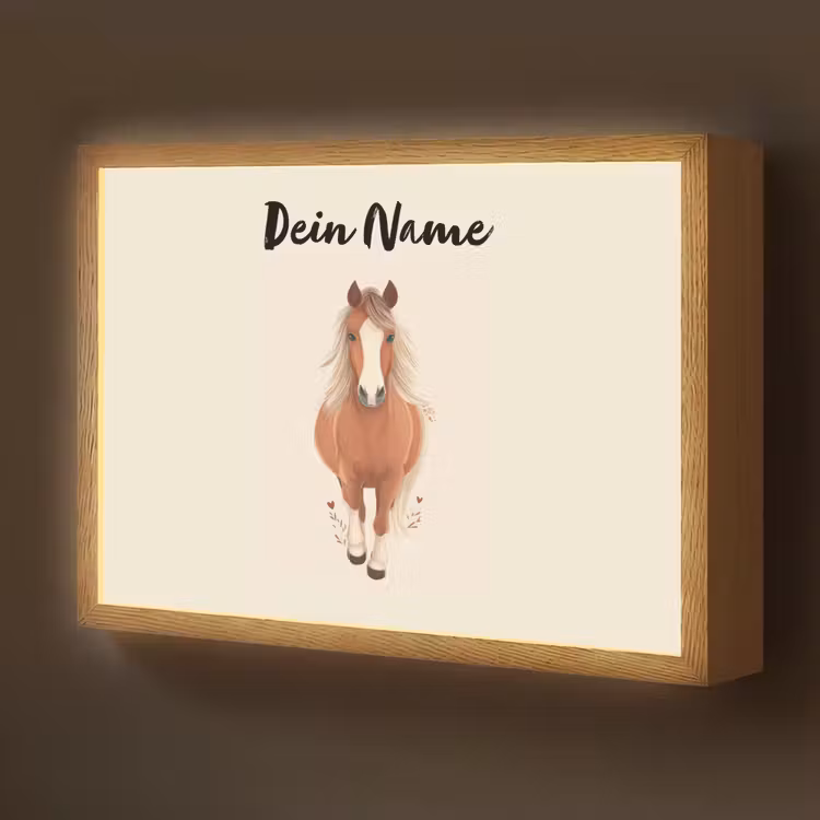 Paard - Galop - Bruin Light Box met batterij (Wandlamp kind) middel -z3d_website
