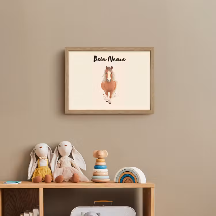 Paard - Galop - Bruin Light Box met batterij (Wandlamp kind) middel -sfeer2_kind