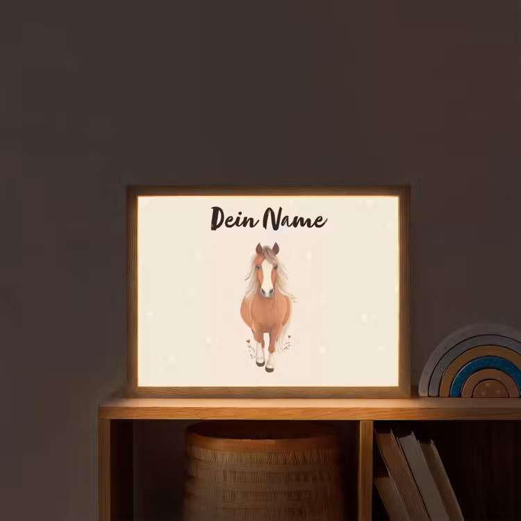Paard - Galop - Bruin - Stippen Light Box met batterij (Wandlamp kind) middel -sfeer1_kind