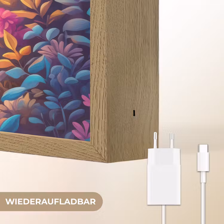 Paard - Hert - Sprookjesbos - Paars Light Box met batterij (Wandlamp kind) middel -USP_websiteoplaadbaarDE