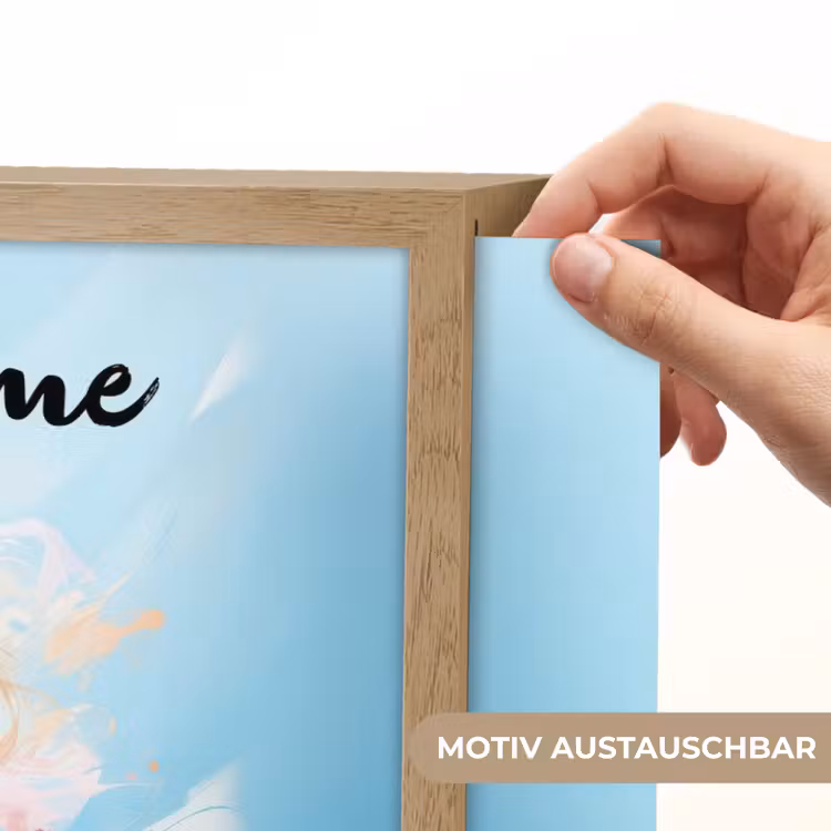 Paard - Meisjes - Blauw - Roze Light Box met batterij (Wandlamp kind) middel -USP_websiteprintDE