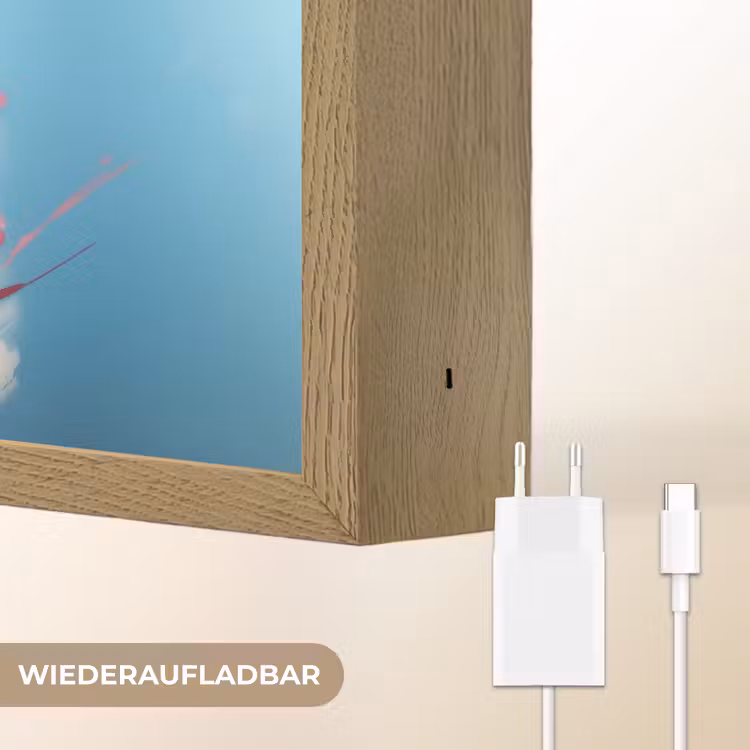 Paard - Meisjes - Blauw - Roze Light Box met batterij (Wandlamp kind) middel -USP_websiteoplaadbaarDE