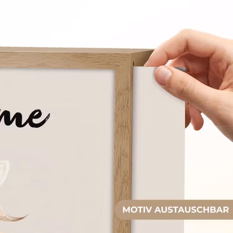 Paard - Manen - Bloemen - Veren Light Box met batterij (Wandlamp kind) middel -USP_websiteprintDE