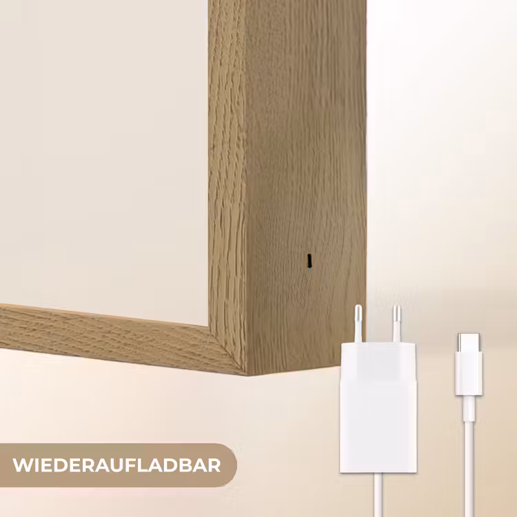 Paard - Manen - Bloemen - Veren Light Box met batterij (Wandlamp kind) middel -USP_websiteoplaadbaarDE