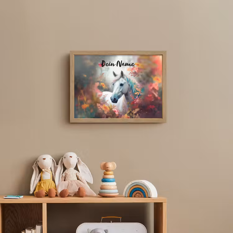 Paard - Natuur - Bloemen - Dieren - Bos Light Box met batterij (Wandlamp kind) middel -sfeer2_kind