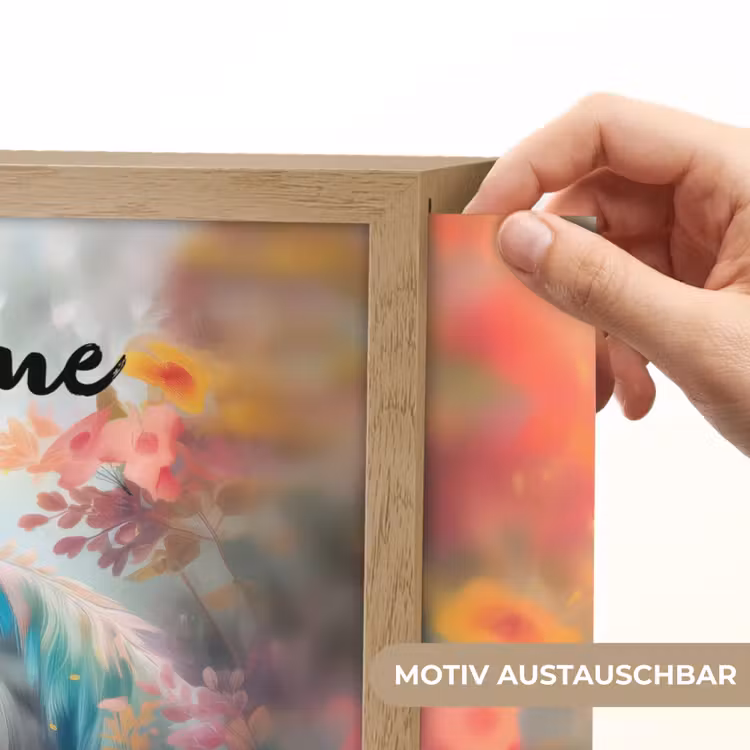 Paard - Natuur - Bloemen - Dieren - Bos Light Box met batterij (Wandlamp kind) middel -USP_websiteprintDE