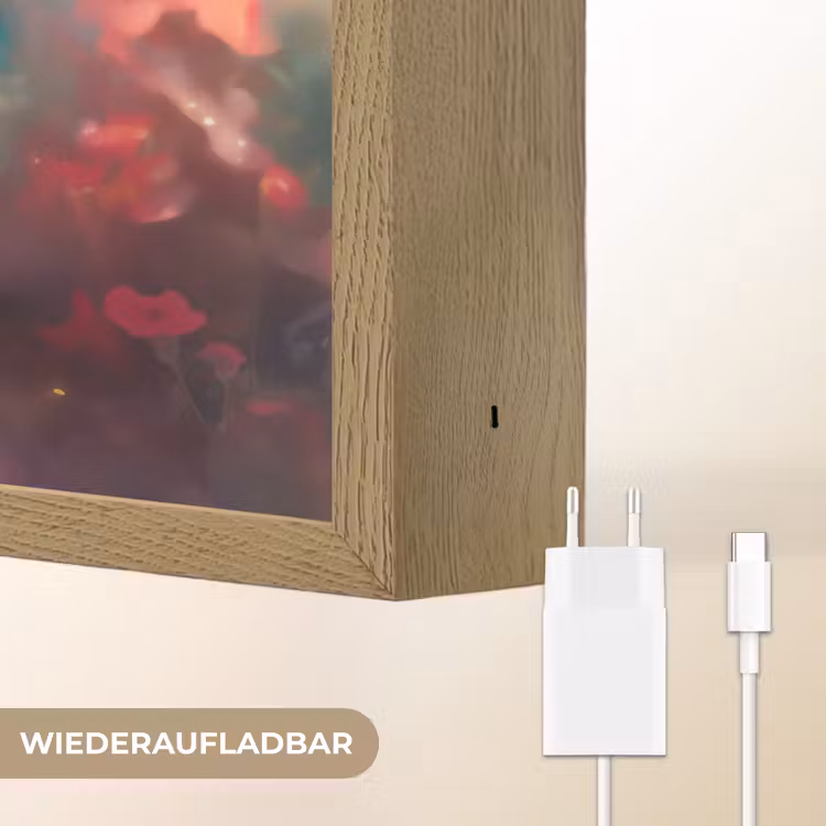Paard - Natuur - Bloemen - Dieren - Bos Light Box met batterij (Wandlamp kind) middel -USP_websiteoplaadbaarDE