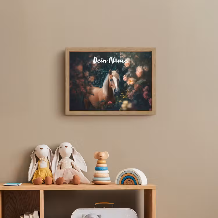 Paard - Natuur - Bloemen - Bos - Dieren Light Box met batterij (Wandlamp kind) middel -sfeer2_kind