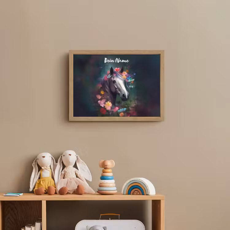 Paard - Natuur - Bloemen - Bos - Dieren Light Box met batterij (Wandlamp kind) middel -sfeer2_kind
