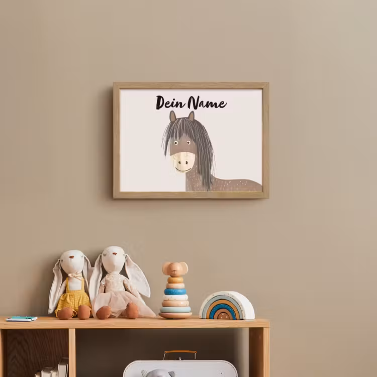 Paard - Dier - Pastel kleuren - Paarden Light Box met batterij (Wandlamp kind) middel -sfeer2_kind