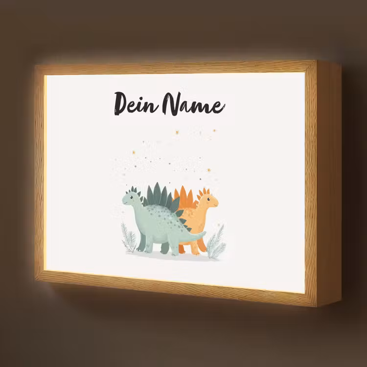 Planten - Sterren - Dinosaurussen - Oranje Light Box met batterij (Wandlamp kind) middel -z3d_website