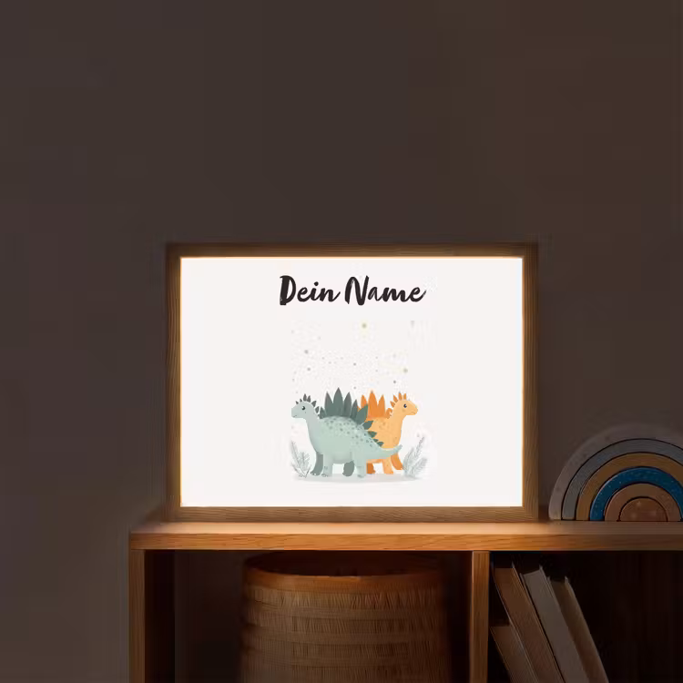 Planten - Sterren - Dinosaurussen - Oranje Light Box met batterij (Wandlamp kind) middel -sfeer1_kind
