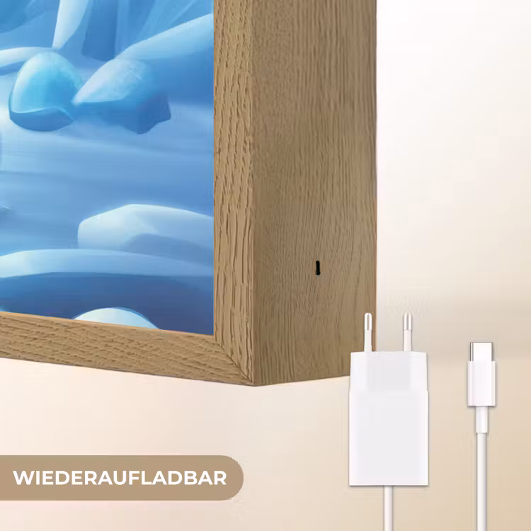 Pinguïn - IJsbeer - IJs - Sneeuw Light Box met batterij (Wandlamp kind) middel -USP_websiteoplaadbaarDE