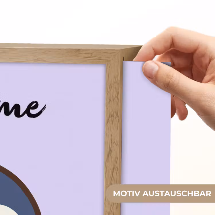 Pinguïn - Paars - Minimalistisch - Blosjes Light Box met batterij (Wandlamp kind) middel -USP_websiteprintDE