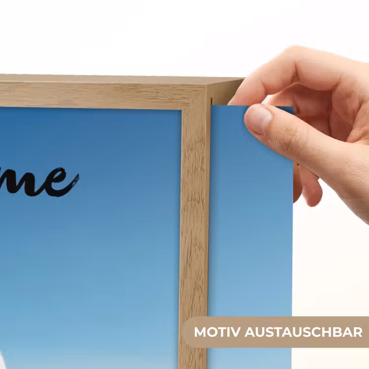 Pinguïn - Sneeuw - Landschap - Wit Light Box met batterij (Wandlamp kind) middel -USP_websiteprintDE