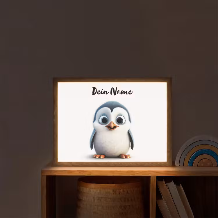 Pinguïn - Dieren - Meisjes - Kind - Jongens Light Box met batterij (Wandlamp kind) middel -sfeer1_kind