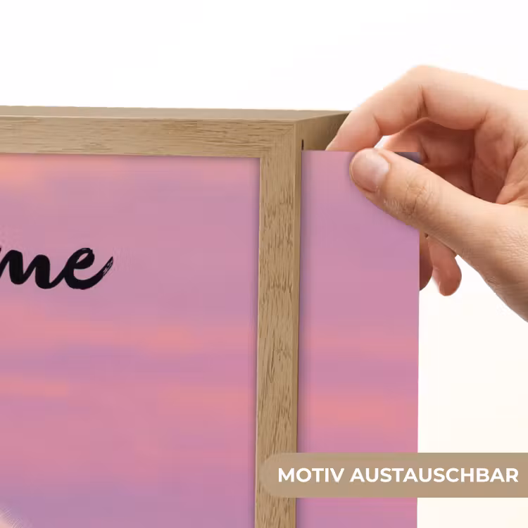 Poolvos - Sneeuw - Roze Light Box met batterij (Wandlamp kind) middel -USP_websiteprintDE