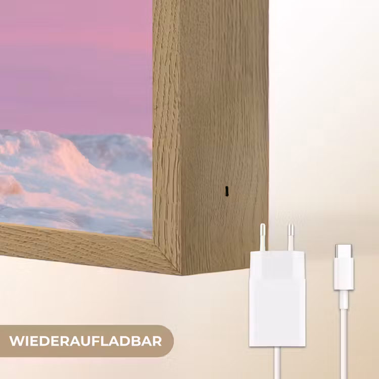 Poolvos - Sneeuw - Roze Light Box met batterij (Wandlamp kind) middel -USP_websiteoplaadbaarDE