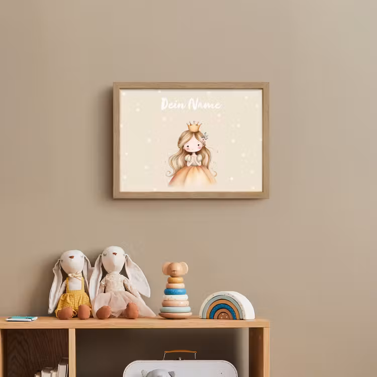 Prinses - Kroon - Bloem - Stippen Light Box met batterij (Wandlamp kind) middel -sfeer2_kind