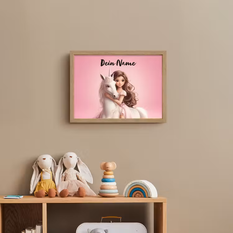 Prinses - Roze - Eenhoorn Light Box met batterij (Wandlamp kind) middel -sfeer2_kind