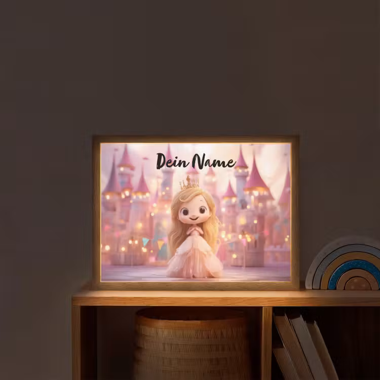 Prinses - Roze - Kasteel Light Box met batterij (Wandlamp kind) middel -sfeer1_kind