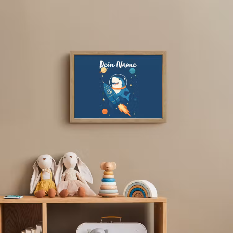 Raket - Haai - Ruimte Light Box met batterij (Wandlamp kind) middel -sfeer2_kind