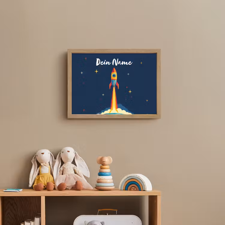 Raket - Rookwolken - Ruimte Light Box met batterij (Wandlamp kind) middel -sfeer2_kind