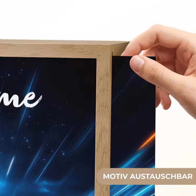 Raket - Ruimte - Blauw - Licht Light Box met batterij (Wandlamp kind) middel -USP_websiteprintDE