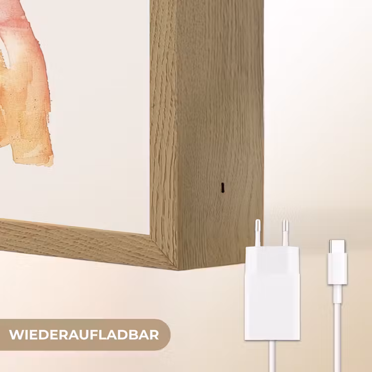 Regenboog - Watercolor - Kleurrijk Light Box met batterij (Wandlamp kind) middel -USP_websiteoplaadbaarDE