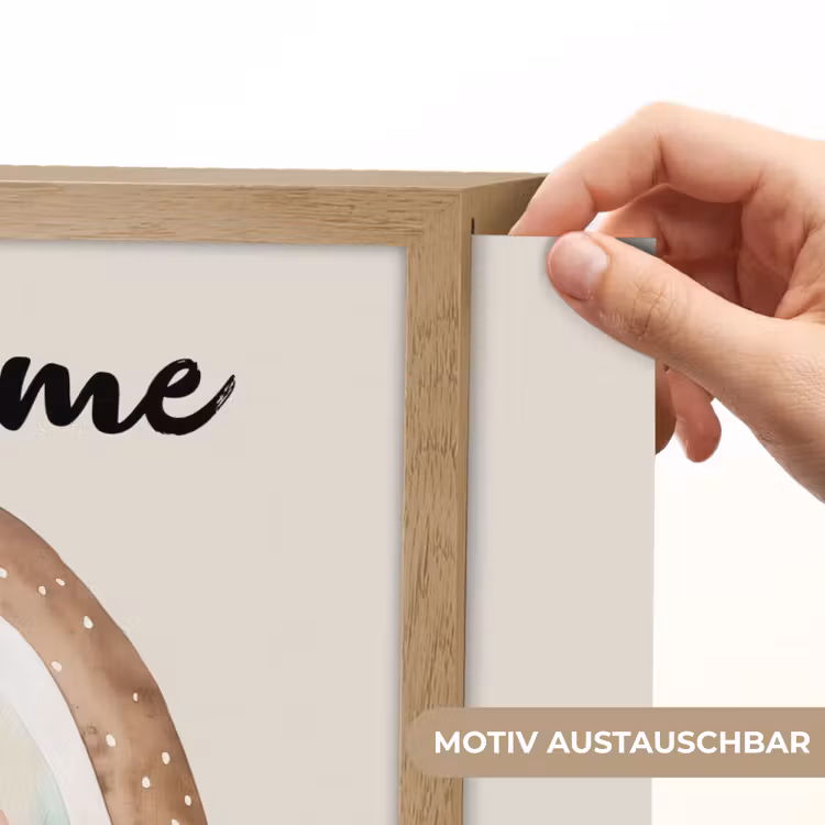 Regenboog - Bohemian - Boho - Pastel kleuren Light Box met batterij (Wandlamp kind) middel -USP_websiteprintDE