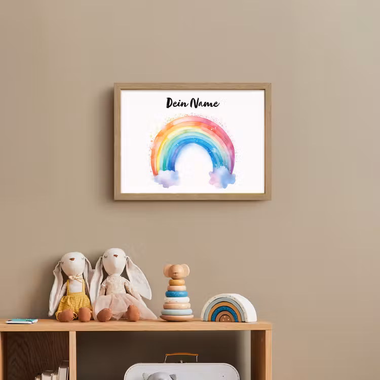Regenboog - Kinderen - Meisje Light Box met batterij (Wandlamp kind) middel -sfeer2_kind