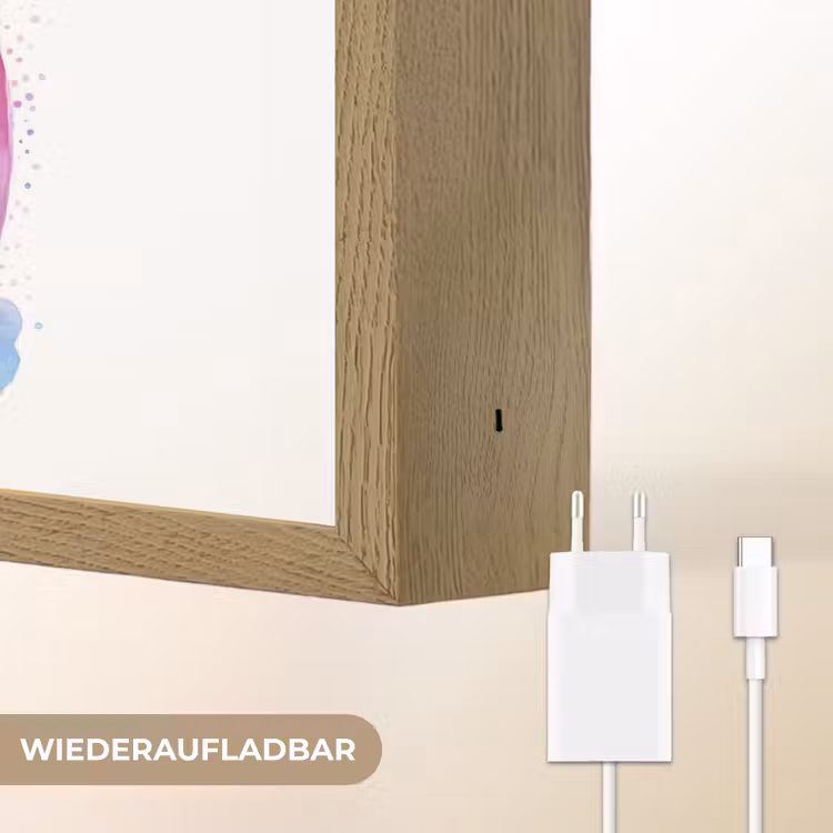 Regenboog - Kinderen - Meisje Light Box met batterij (Wandlamp kind) middel -USP_websiteoplaadbaarDE