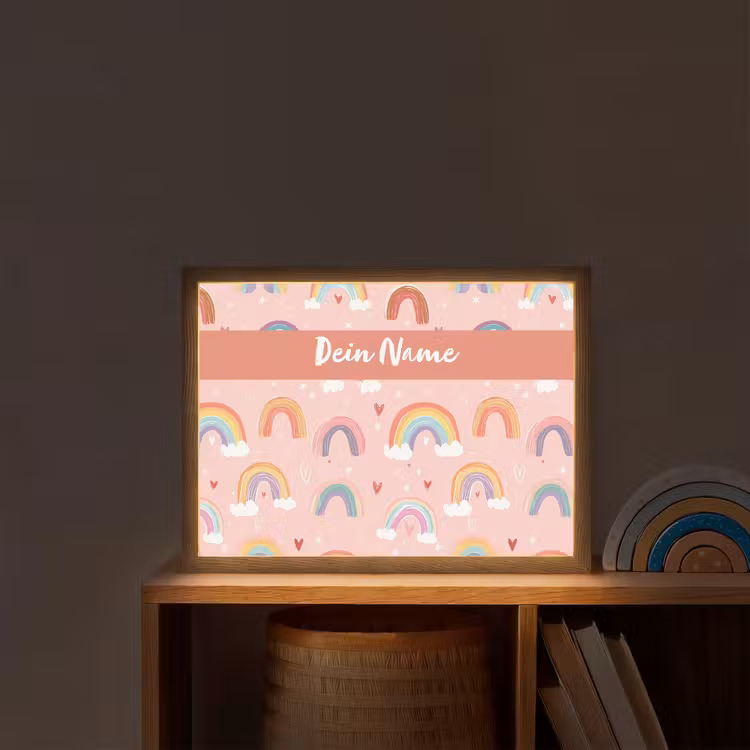Regenboog - Patroon - Pastel Light Box met batterij (Wandlamp kind) middel -sfeer1_kind