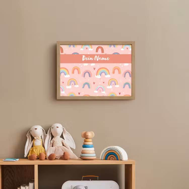 Regenboog - Patroon - Pastel Light Box met batterij (Wandlamp kind) middel -sfeer2_kind