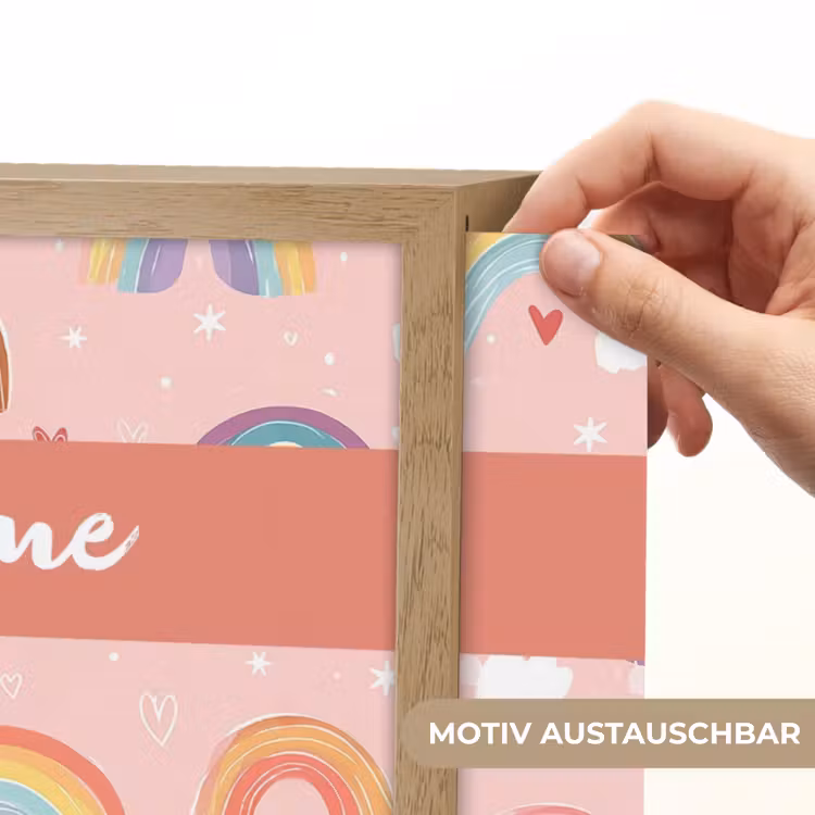 Regenboog - Patroon - Pastel Light Box met batterij (Wandlamp kind) middel -USP_websiteprintDE