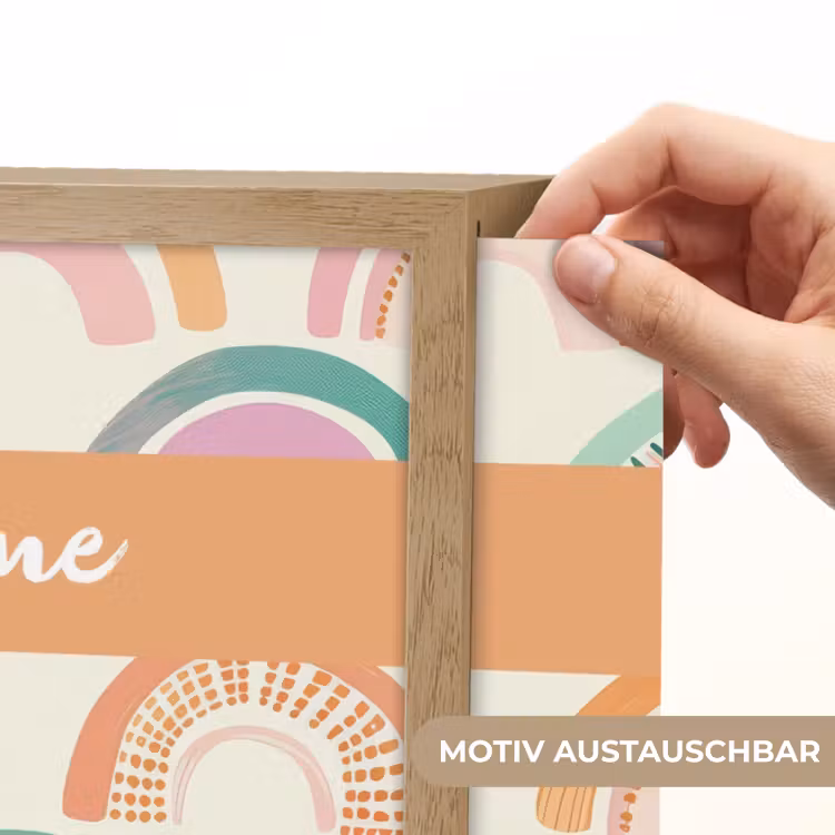 Regenboog - Pastel - Patroon Light Box met batterij (Wandlamp kind) middel -USP_websiteprintDE