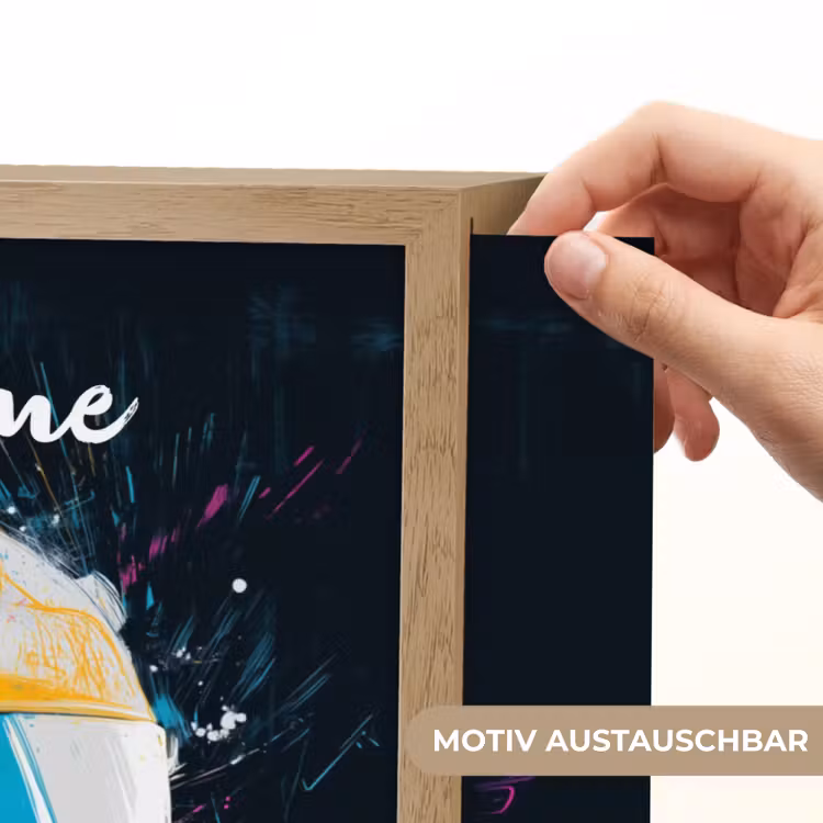 Racehelm - Abstract - Verf - Kleurrijk Light Box met batterij (Wandlamp kind) middel -USP_websiteprintDE