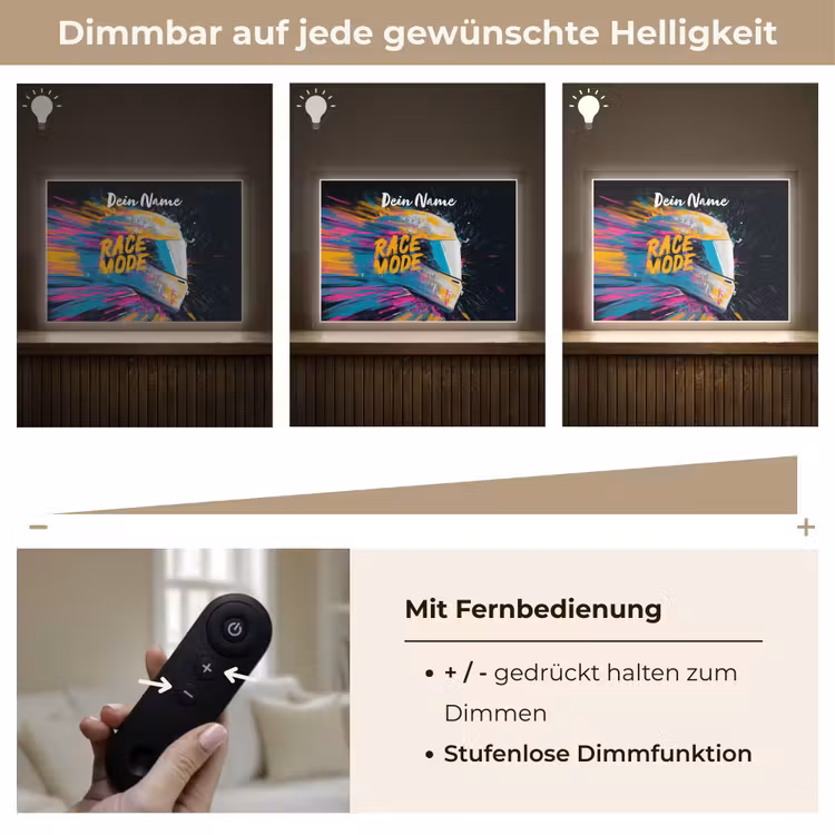 Racehelm - Abstract - Verf - Kleurrijk Light Box met batterij (Wandlamp kind) middel -USP_dimbaarDE