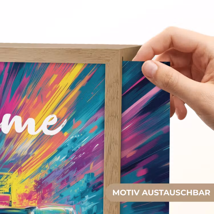 Raceauto - Abstract - Strepen - Blauw Light Box met batterij (Wandlamp kind) middel -USP_websiteprintDE