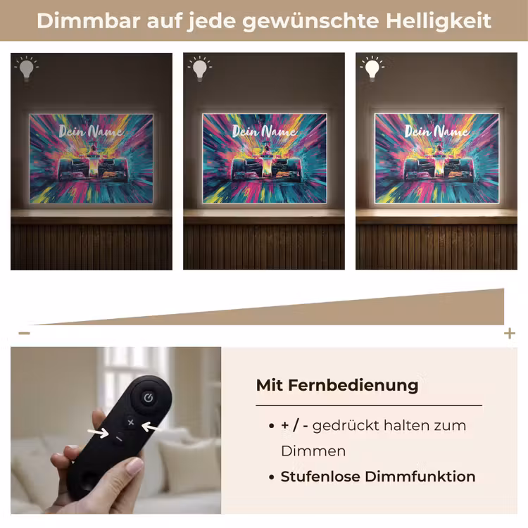 Raceauto - Abstract - Strepen - Blauw Light Box met batterij (Wandlamp kind) middel -USP_dimbaarDE