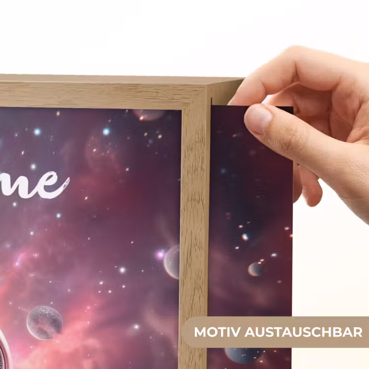 Roze - Alien - Planeten - Ruimte Light Box met batterij (Wandlamp kind) middel -USP_websiteprintDE