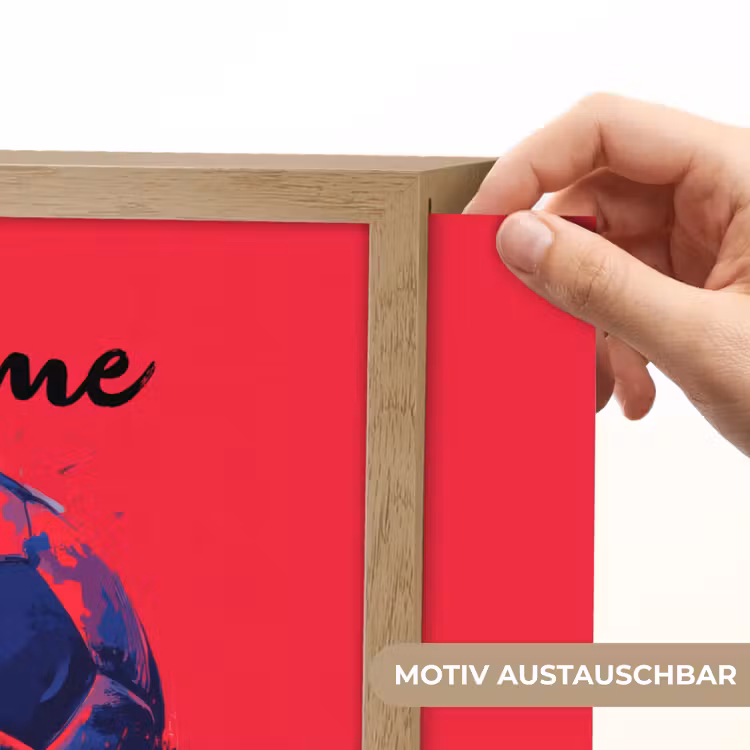 Rood - Voetbal - Abstract - Verfspatten Light Box met batterij (Wandlamp kind) middel -USP_websiteprintDE
