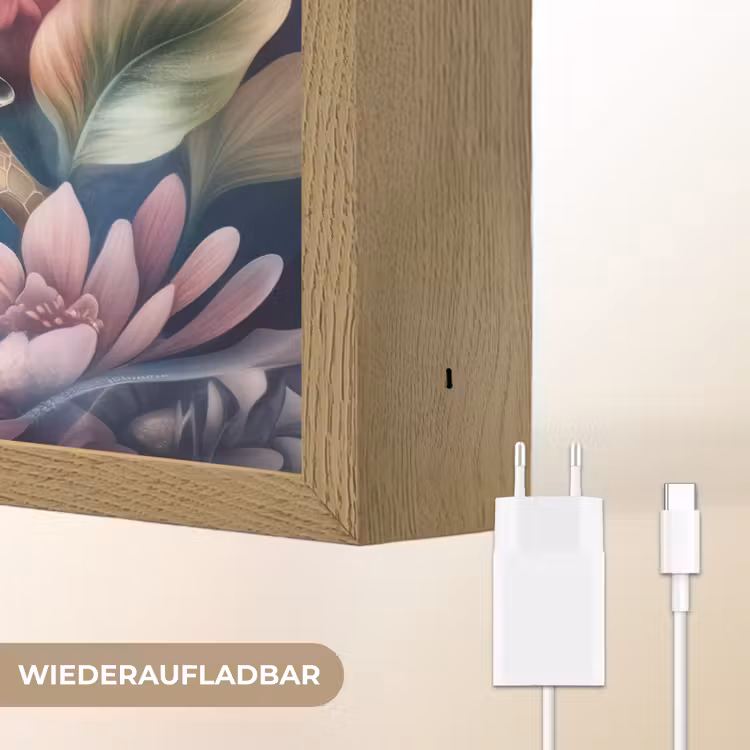 Schildpad - Bloemen - Onderwater Light Box met batterij (Wandlamp kind) middel -USP_websiteoplaadbaarDE